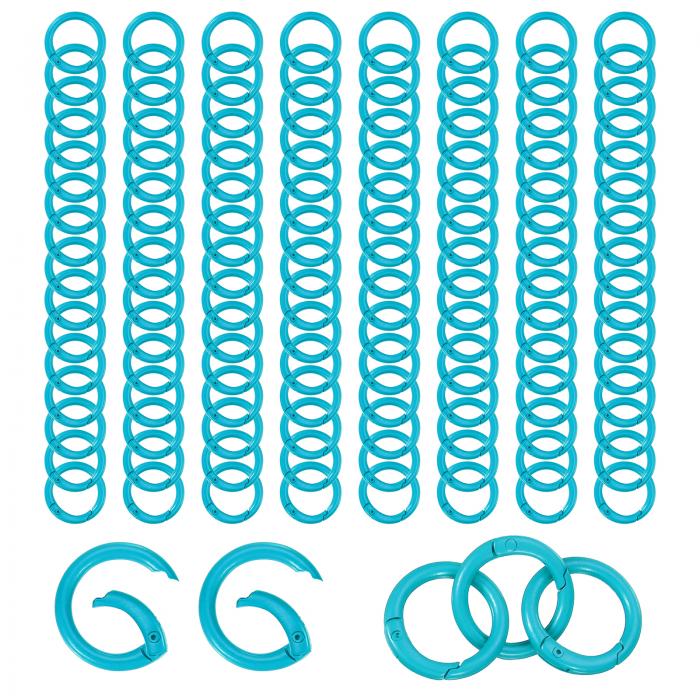 PATIKIL 25 mm ルーズリーフバインダーリング 120個 バインダーリング ブックリング 亜鉛合金 キーリング 紙インデックスカード フラッシュカードブック DIYスクラッ プブック ノートブック フォトアルバム オフィス用 スカイブルー