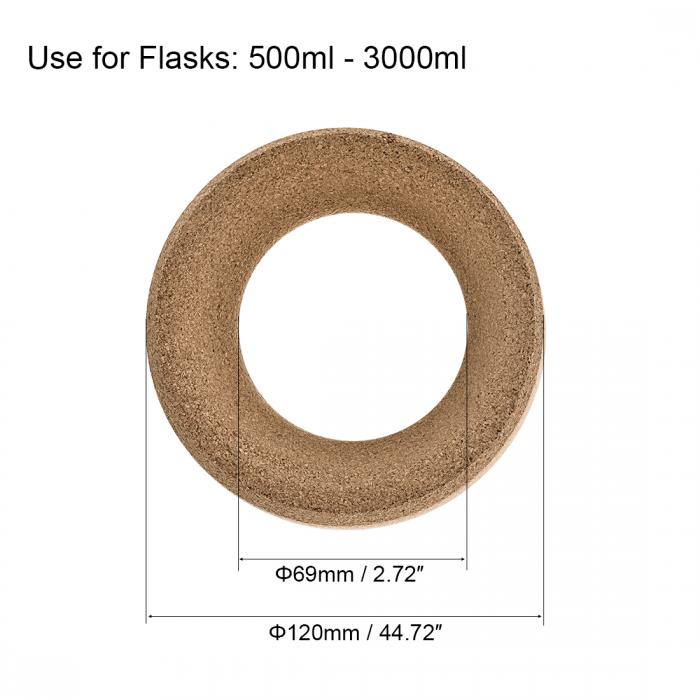 フラスコサポートスタンド フラスコホルダー フラスコ台 コルク 丸底 120 mm直径 500ml-3000mlフラスコ用2個入