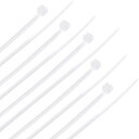 ケーブルジップタイ セルフロック ナイロンタイラップ 300個 ホワイト 4 x 0.07インチ(L * W)