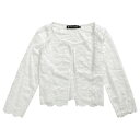 Allegra K クロップ カーディガン レース 肩をすくめる レディース ホワイト XS(4)