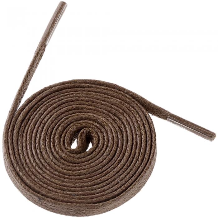 Elerevyo シューレース 無地 靴ひも 平紐 ユニセックス ワックスコットン レザー フラット靴ひも オールシューズ用 1ペア コーヒー 70cm/27.56"