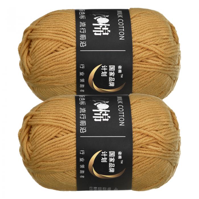 アクリル糸かせ 50g/1.76oz 柔らかい かぎ針編みの糸 編み物とかぎ針編みクラフトプロジェクト用 ライトブラウン 2個