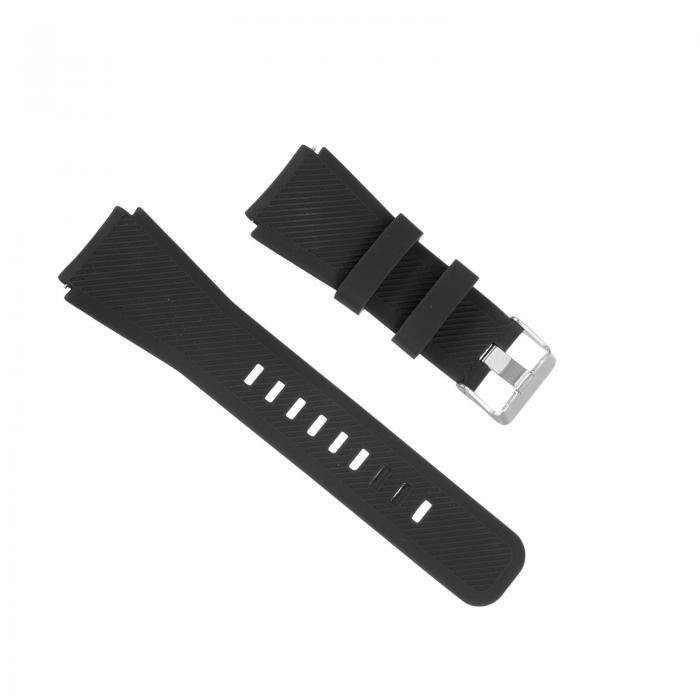 ラバーウォッチバンド 22 mm幅 ユニークなデザイン 交換用シリコン時計ストラップ Gear S2 S3 S4およびGT/g t2スマートウォッチ用 ブラック