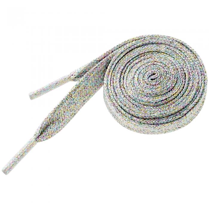 Elerevyo 1ペア グリッター シャイニー メタリック フラット 靴ひも カラフル 多色 スパンコール 輝く 靴紐 スニーカー用 ライトマルチカラー 100cm/39.37