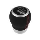ACROPIX ブラッ クスエードシルバートーン6速マニュアルギアシフトノブスティックシフターレバーヘッドボール Subaruに対応インプレッサWRX STI ...