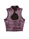 Allegra K タンクトップ クロップ ノースリーブ カットアウトフロント スリムフィット スパンコール レディース ホットピンク M