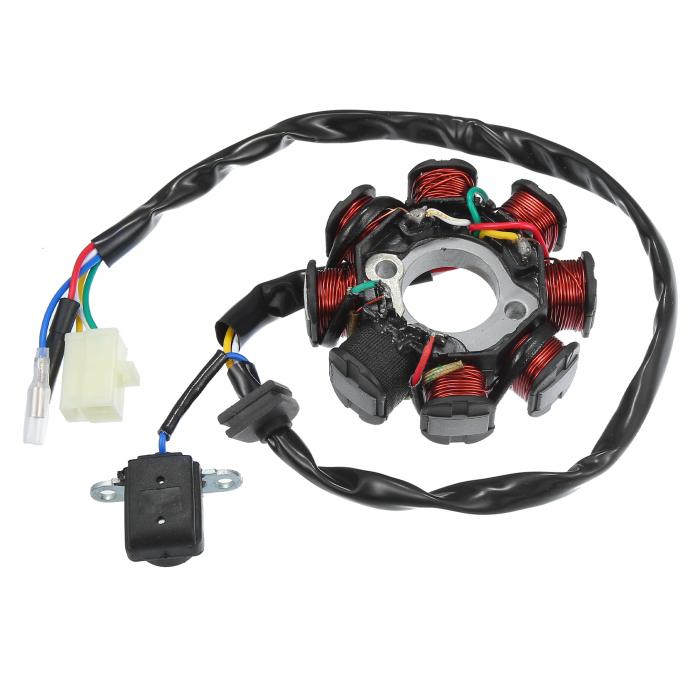 ACROPIX オートバイの磁気固定子プレート 点火コイル 5線8極 AC 50cc 80cc GY6エンジン用 ATV スクータ..