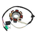 ACROPIX オートバイの磁気固定子プレート 点火コイル 5線8極 AC 125cc 150cc GY6エンジン用 ATV スクーター ゴーカート UTV ミニバイク用 ブラック 1個(2)