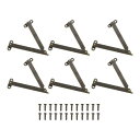 6個の蓋折りたたみサポートヒンジ 家具木製箱宝石ケースチェストキャビネット用24個のネジ付き ブロンズ(折りたたまれた長さ4.1