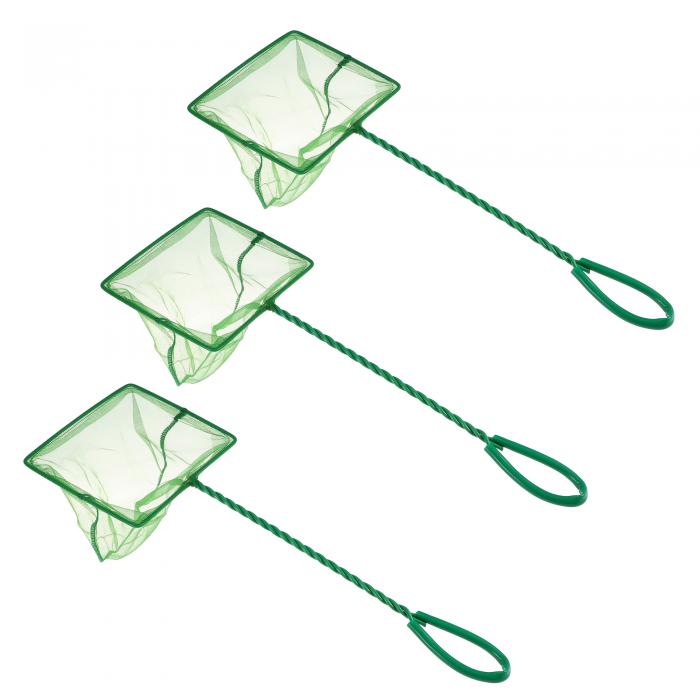 VOCOSTE 魚網 水槽のアクセサリー 水族館 アクアリウム 小魚用細目網 ファインネット グリーン 13cm 3個