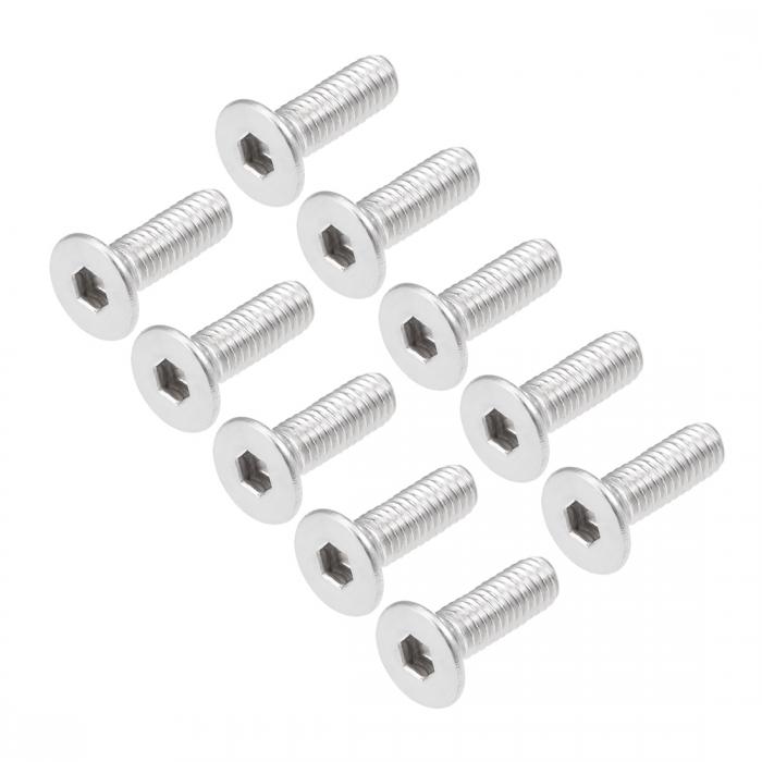 フラットヘッド小ねじ 内側六角ネジ 304ステンレス スチールファスナーボルト M3x10mm 40個