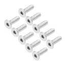 フラットヘッド小ねじ?内側六角ネジ?304ステンレス?スチールファスナーボルト M3x10mm 80個(4)