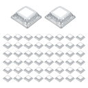 50個 ポストベースカバー 3"x3"(内寸1.4"x1.4")メタルワンピースポストスカート ポストフェンスデッキケーブル手すりバルスターステアレール用 シルバー
