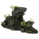 VOCOSTE アクアリウム風景山 人工 水生岩石 水槽テラリウム装飾用 グレー グリーン 14 cm高さ