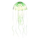 VOCOSTE 水槽クラゲデコレーション シリコーン 蛍光クラゲ グローオーナメント 水族館の装飾 吸盤付き グリーン 8x19 cm