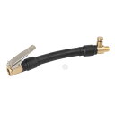 エアインフレータホースアダプター 延長ホースアダプター カーエアチャック クリップ付き ラバーOリング付き 10cm