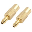 タイヤチャック エアコンプレッサーエアチャック ポンプ接続アクセサリ 6.5 mm ゴールドトーン 2個入り