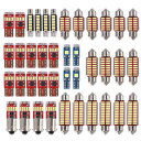 ユニバーサル カーLEDドームキットインテリアライト T10 17/26/30/31/36/41mm交換用電球 プラスチックメタル マルチカラー 1セット
