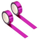 PATIKIL 15mm x 10m メタリック和紙テープ 2巻き マスキング箔ステッカー DIYアートクラフト 包装装飾に適したセルフアドヒーシブ パープル