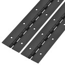 ピアノヒンジ ステンレス鋼 連続ヒンジピアノヒンジ キャビネット ドア DIY収納ボックス用 1.5 mm葉の厚さ ブラック 51 cm x 5 cm 2個入り