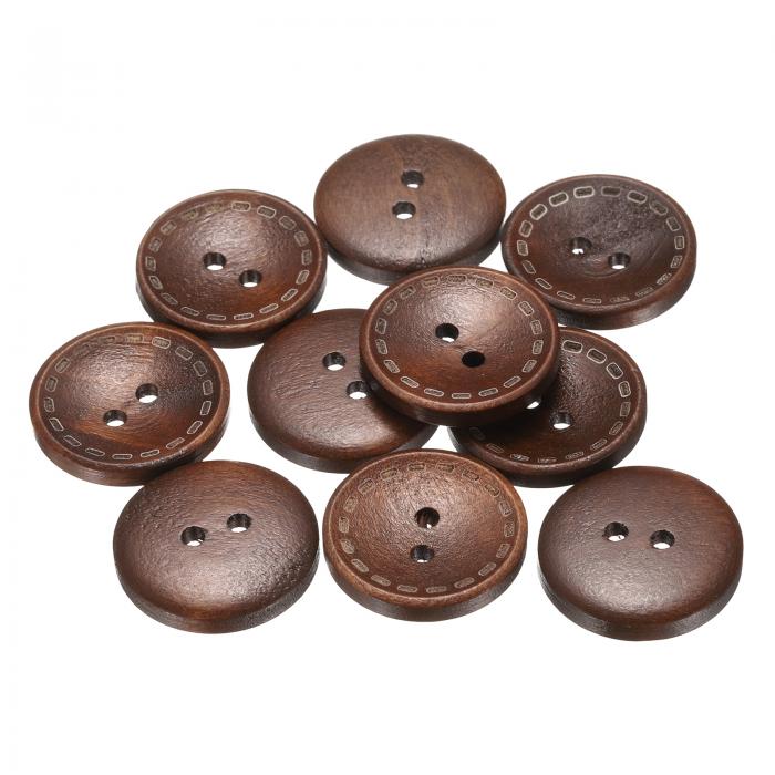 10個36L木製ボタン7/8インチ(23 mm) 2穴木製丸型クラフト交換ボタン、洋服、枕、DIYクラフト装飾用、中..
