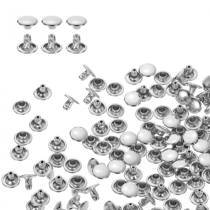 両面カシメ レザーリベット 8x6mm 80個セット レザークラフト DIY 手作り ベルト 布革細工 靴 ジーンズ..