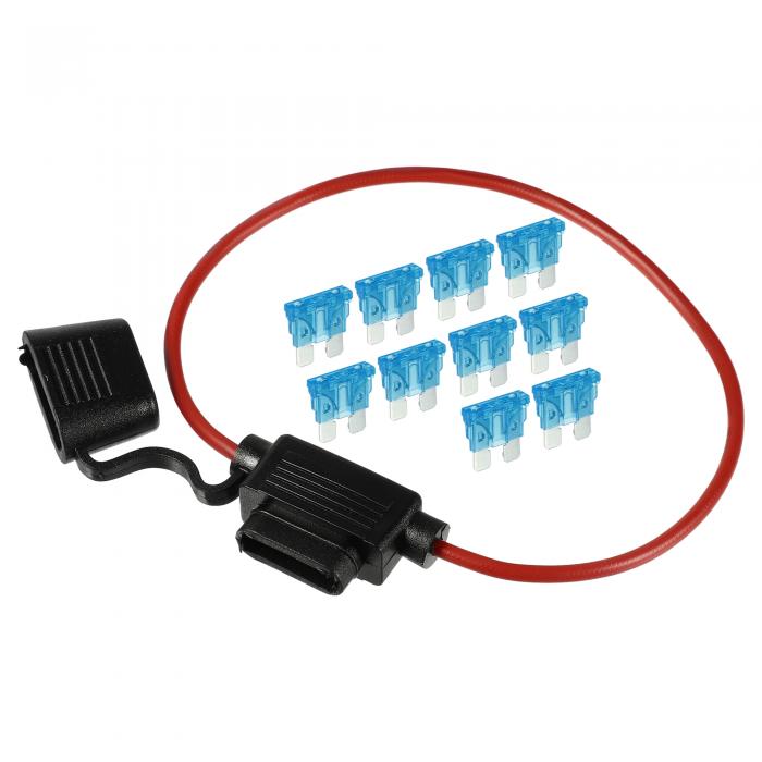 A ABSOPRO ヒューズホルダー 15A標準ブレードスタイルヒューズ 16 AWGヒューズホルダー 防水 16ゲージ..