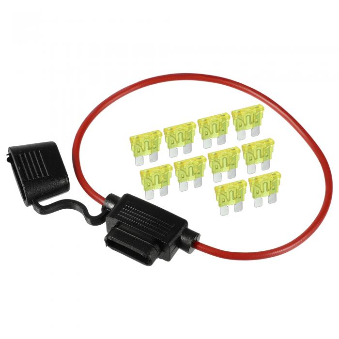 A ABSOPRO ヒューズホルダー 20A標準ブレードスタイルヒューズ 16 AWGヒューズホルダー 防水 16ゲージ..