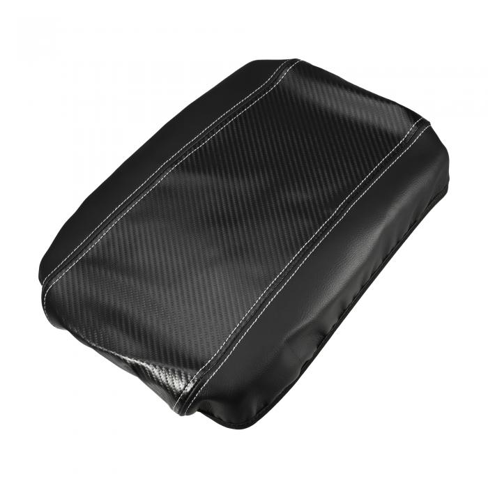 A ABSOPRO カーメーカーTo yotaに対応Ve nzaに対応2021-2023用 カーメーカーセンターコンソールシートアームレストカバーインテリア保護蓋収納カバートリムカーボンファイバーパターンブラ ックグレー