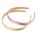 VOCOSTE ヘアバンド ヘアアクセサリー サテンヘアバンド ファッション 純色簡約 髪飾り 12.3x1.6cm 2個セット ピンク イエロー