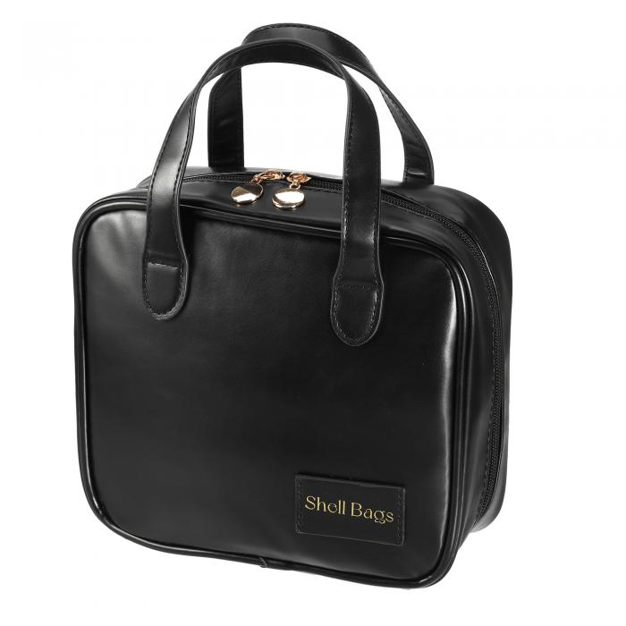 VOCOSTE 化粧ポーチ 化粧バッグ 収納ポーチ 多機能 大容量 出張 旅行 手持 21x7x19cm 黒