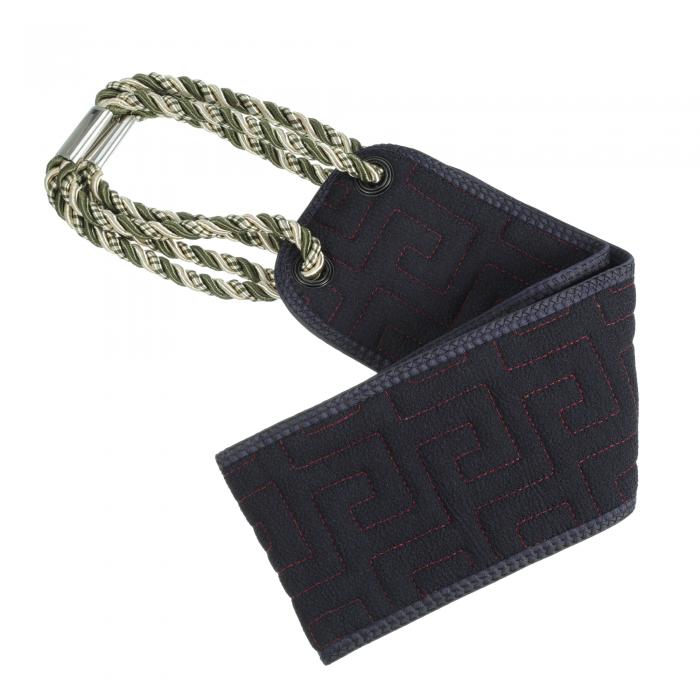 VOCOSTE 垢すり あかすり タオル ボディタオル 角質ケア 深層洗浄 背中 シャワー用 マッサージ 持ち手 紺