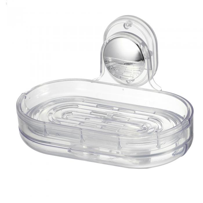 VOCOSTE ソープディッシュ 石鹸ホルダー 石鹸置き 石鹸置きケース 水切り 壁掛け バス用品 浴室用 強力粘着 1個 透明