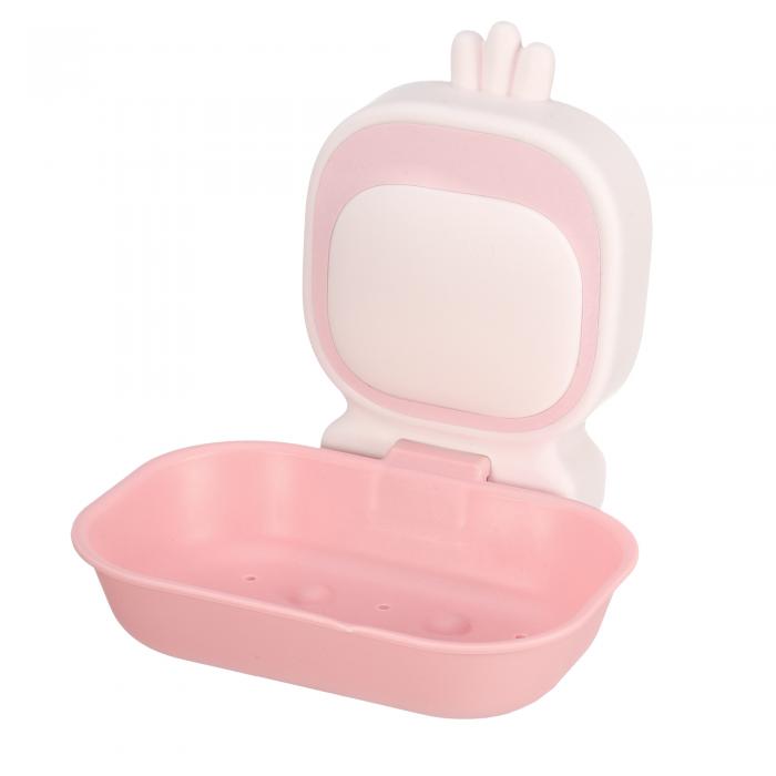 VOCOSTE ソープディッシュ 石鹸ホルダー 石鹸置き 石鹸置きケース 水切り 壁掛け バス用 浴室用 強力粘着 1個 桜色