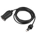 Hihaha 9V シガレットライターアダプター / 車用RV用USB Type Cメスシガレットライターコンバーターケーブル / 耐久性のあるABSプラスチック304cm / 1個 ブラック