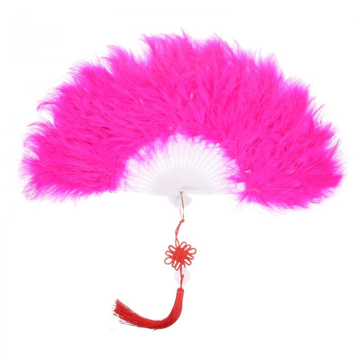 フェザーハンドファン ヴィンテージ扇子 羽根扇子 手持ち式 ハロウィーン パーティー 結婚式 ダンスの装飾用 ローズレッド