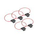ヒューズホルダー インライン 18AWG カー防水ヒューズホルダ ブラック ATC/ATOヒューズ 5個入り
