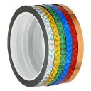 PATIKIL プリズムテープ 8mm x 50m 6個セット ホログラフィックメタライズド反射性自己接着剤 DIYアートクラフト包装壁装飾用 マルチカラー