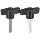 2個セット クランピングネジノブ M5 x 35mm 304ステンレス鋼 T字型サムネジノブ クイックリリース用ハンドタイトニングノブ交換用