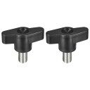 2個セット クランピングネジノブ M8 x 12mm 304ステンレス鋼 T字型サムネジノブ クイックリリース用ハンドタイトニングノブ交換用
