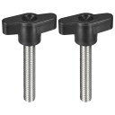 2個セット クランピングネジノブ M8 x 45mm 304ステンレス鋼 T字型サムネジノブ クイックリリース用ハンドタイトニングノブ交換用