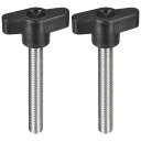 2個セット クランピングネジノブ M8 x 55mm 304ステンレススチール T字型サムネジノブ クイックリリースハンドタイトニングノブ交換用
