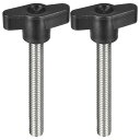 2個セット クランピングネジノブ M8 x 60mm 304ステンレス鋼 T字型サムネジノブ クイックリリース用ハンドタイトニングノブ交換用