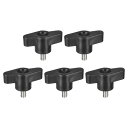 5個セット クランピングネジノブ M5 x 8mm 304ステンレス鋼 T字型サムネジノブ ハンドル クイックリリース ハンドタイトニングノブ 交換用