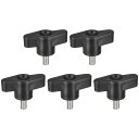 5個セット クランピングネジノブ M5 x 10mm 304ステンレス鋼 T字型サムネジノブ クイックリリース用ハンドタイトニングノブ交換用