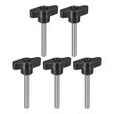 5個セット クランピングネジノブ M6 x 50mm 304ステンレス鋼 T字型サムネジノブ ハンドル クイックリリース ハンドタイトニングノブ 交換用