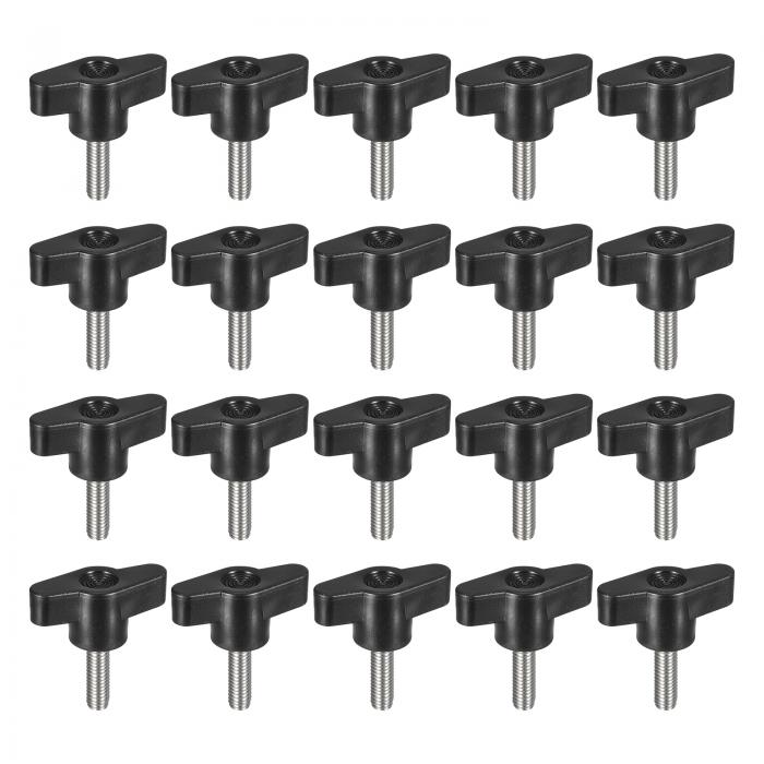 20個 クランピングスクリューノブ M6 x 20mm 304ステンレス鋼T字形サムスクリューハンドル クイックリムーブハンドタイトニングノブ 交換用