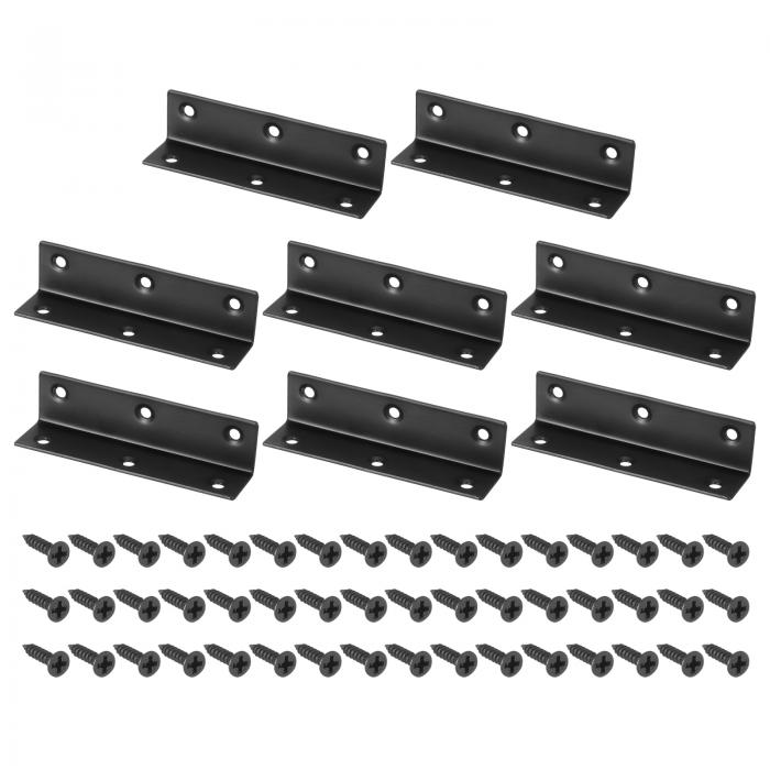 L ブ ラケット コーナーブレース 8セット 25x25x100 mm - ステンレススチール 90度 右角ブ ラケット ファスナー付きネジ 棚 椅子 引き出し用 ブ ラック