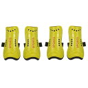 PATIKIL サッカーすねパッド 4個 通気性 PVC スポーツガード 大人用 イエロー