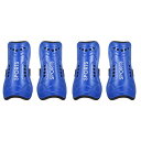 PATIKIL サッカーすねパッド 4個 通気性 PVC スポーツガード 大人用 ブルー